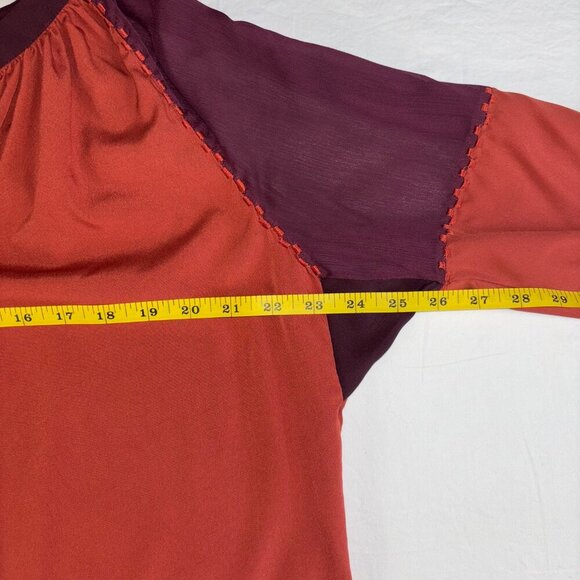 Versona Accessories Orange and Burgundy Boho Top - Size L - Picture 8 of 12